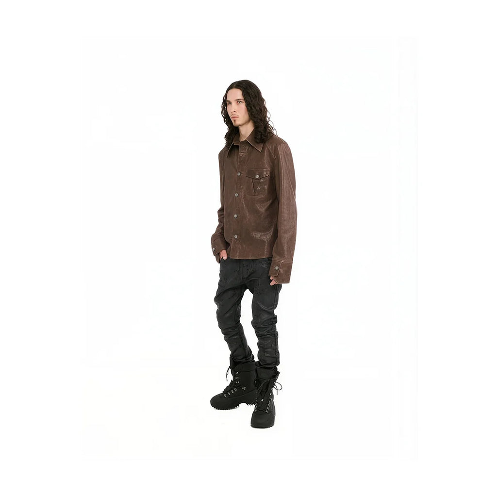 VIVET Leather Button Down Regular Fit