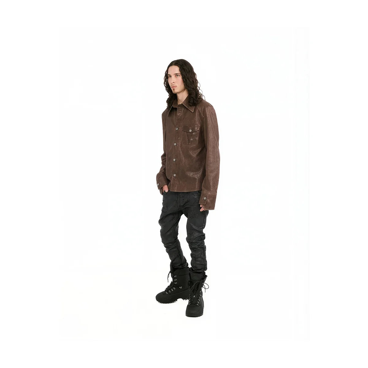 VIVET Leather Button Down Regular Fit